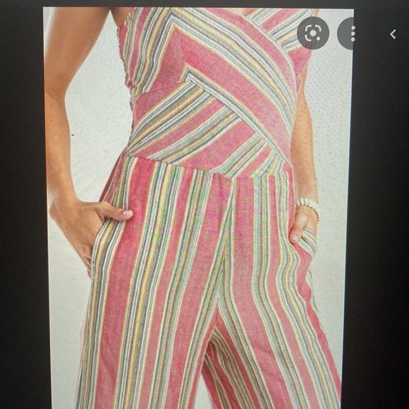 Vivianne stripe cropped jumpsuit - Picture 3 of 4